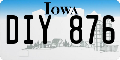 IA license plate DIY876