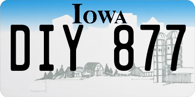 IA license plate DIY877