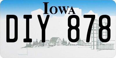 IA license plate DIY878