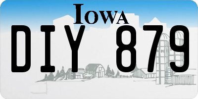 IA license plate DIY879