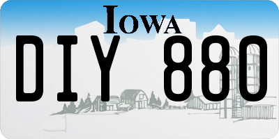 IA license plate DIY880