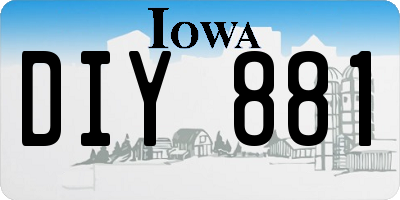 IA license plate DIY881