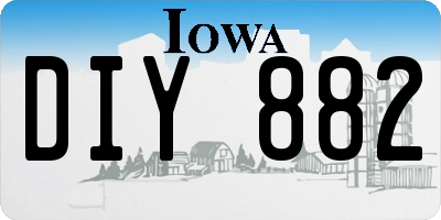 IA license plate DIY882