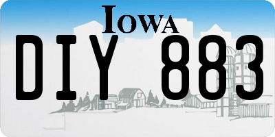 IA license plate DIY883