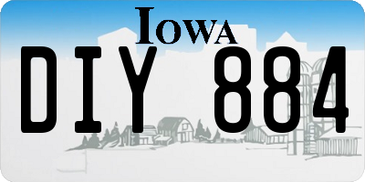 IA license plate DIY884