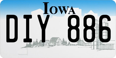 IA license plate DIY886