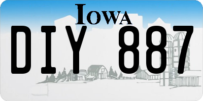 IA license plate DIY887
