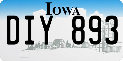 IA license plate DIY893