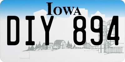 IA license plate DIY894