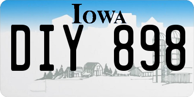 IA license plate DIY898