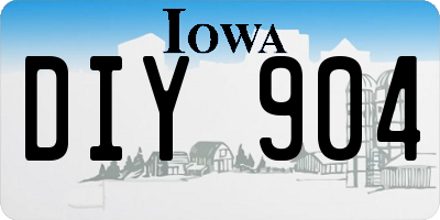 IA license plate DIY904