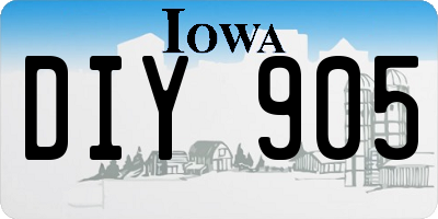 IA license plate DIY905