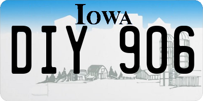IA license plate DIY906