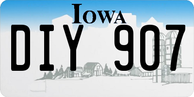 IA license plate DIY907
