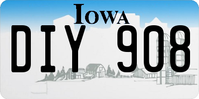 IA license plate DIY908