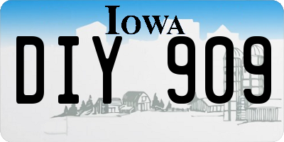 IA license plate DIY909
