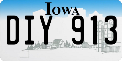 IA license plate DIY913
