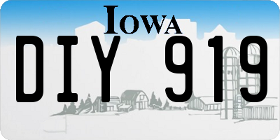 IA license plate DIY919
