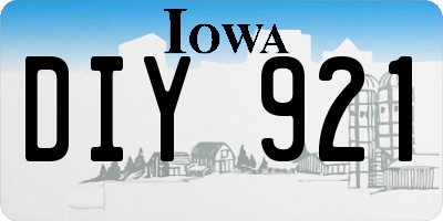 IA license plate DIY921