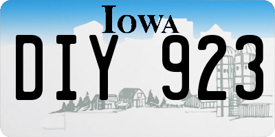 IA license plate DIY923