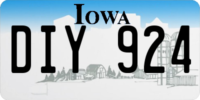 IA license plate DIY924