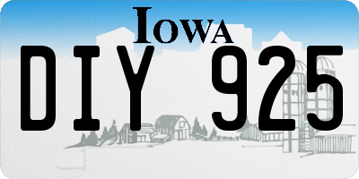 IA license plate DIY925