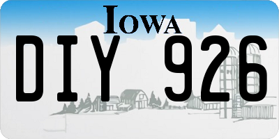 IA license plate DIY926