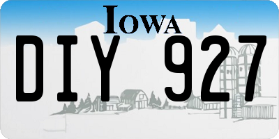 IA license plate DIY927