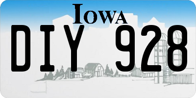 IA license plate DIY928