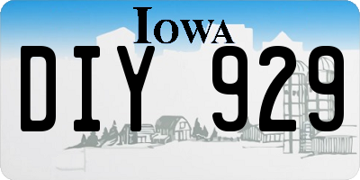 IA license plate DIY929