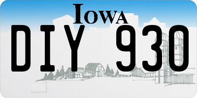 IA license plate DIY930