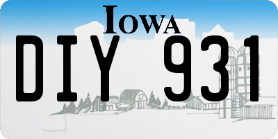 IA license plate DIY931