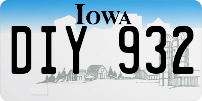IA license plate DIY932