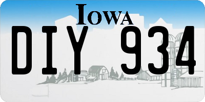 IA license plate DIY934