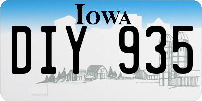 IA license plate DIY935