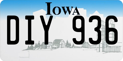 IA license plate DIY936