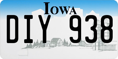 IA license plate DIY938