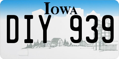 IA license plate DIY939