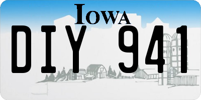 IA license plate DIY941