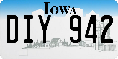 IA license plate DIY942