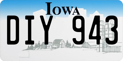 IA license plate DIY943