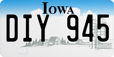 IA license plate DIY945