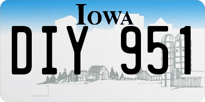 IA license plate DIY951