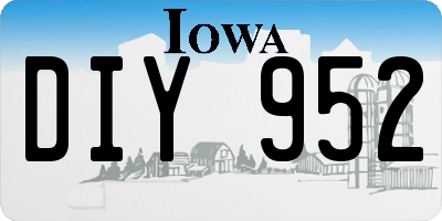 IA license plate DIY952