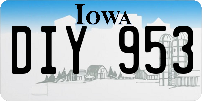 IA license plate DIY953