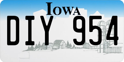 IA license plate DIY954