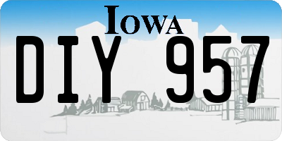 IA license plate DIY957