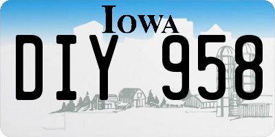 IA license plate DIY958