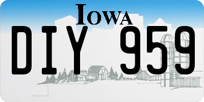 IA license plate DIY959