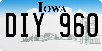 IA license plate DIY960